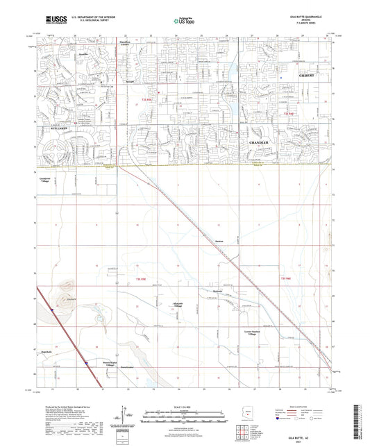 Gila Butte Arizona US Topo Map Image