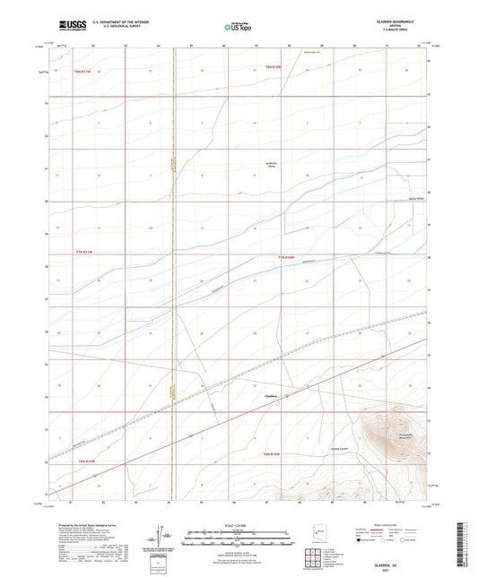 Gladden Arizona US Topo Map Image