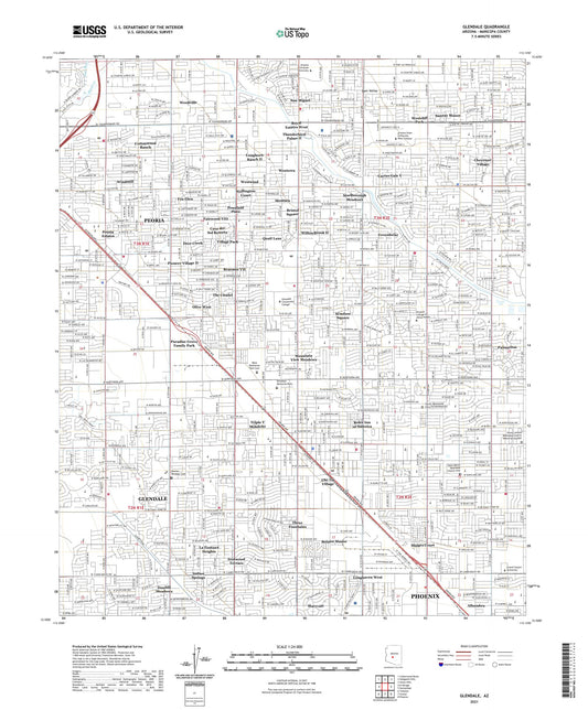 Glendale Arizona US Topo Map Image