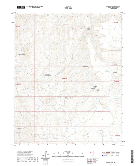 Gonzales Wash Arizona US Topo Map Image