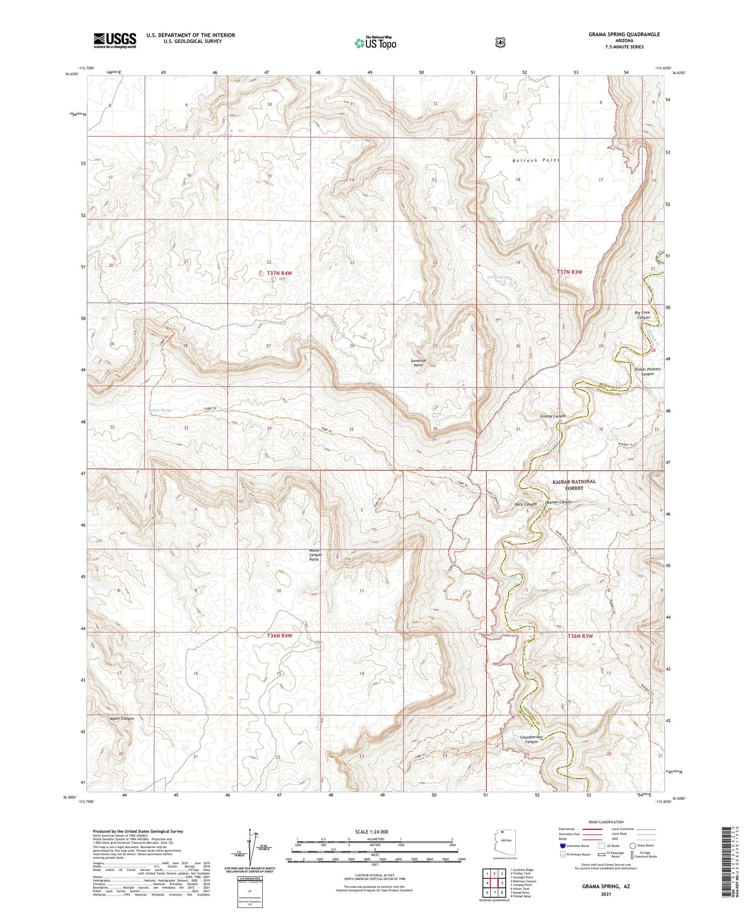 Grama Spring Arizona US Topo Map Image