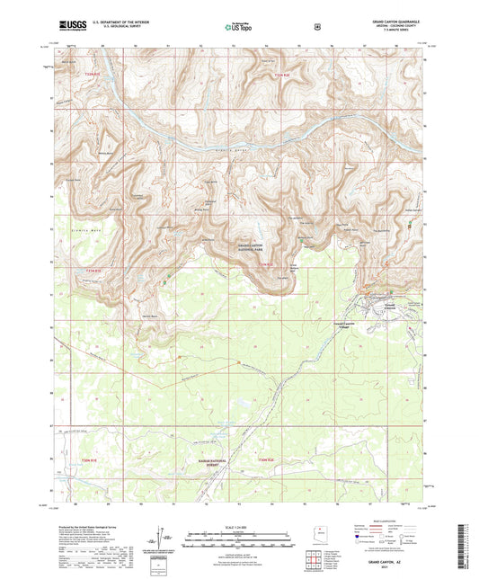 Grand Canyon Arizona US Topo Map Image