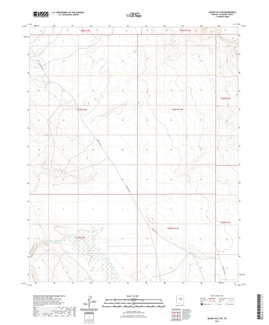 Grand Falls NE Arizona US Topo Map Image