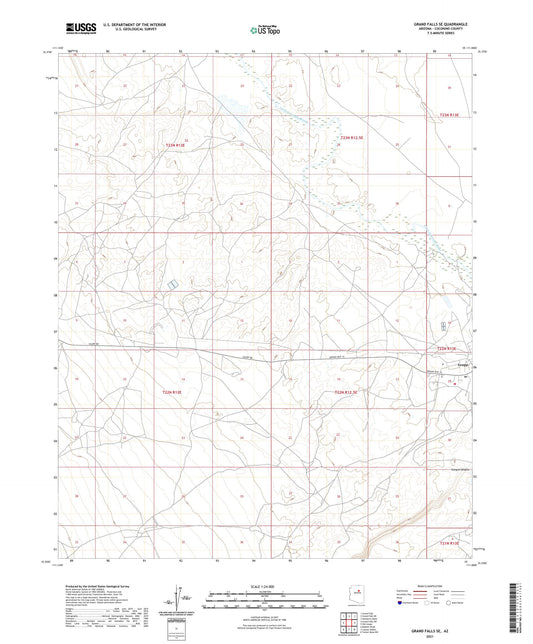 Grand Falls SE Arizona US Topo Map Image