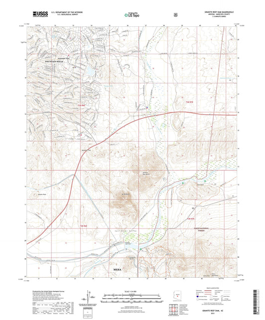 Granite Reef Dam Arizona US Topo Map Image