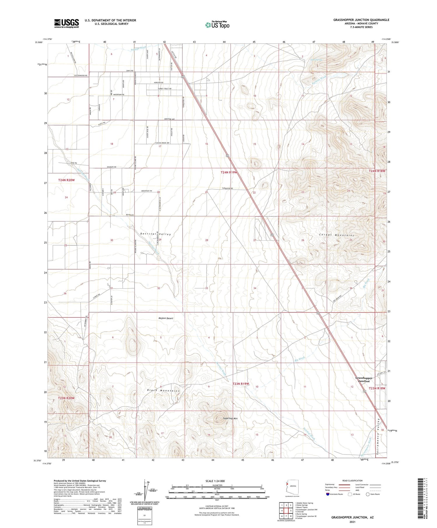 Grasshopper Junction Arizona US Topo Map Image
