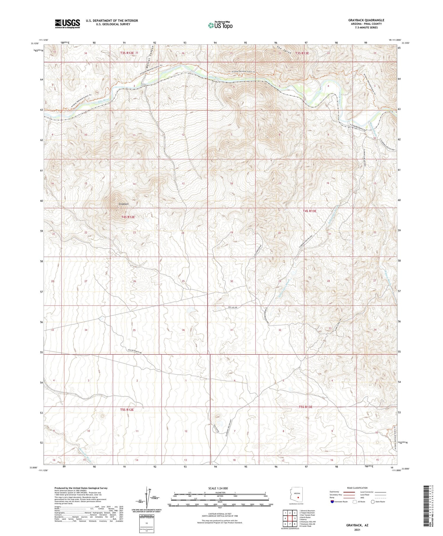 Grayback Arizona US Topo Map Image