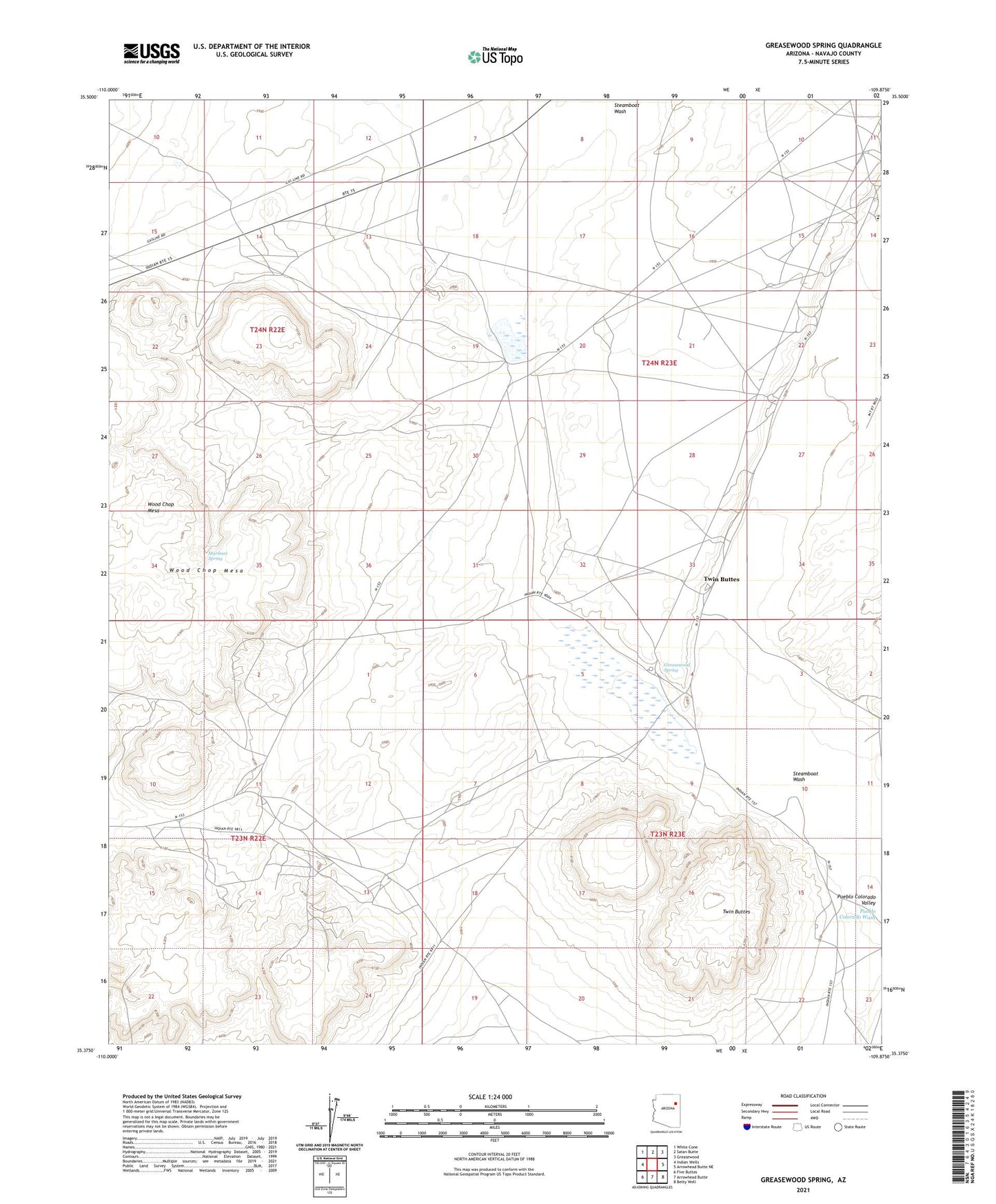 Greasewood Spring Arizona US Topo Map Image