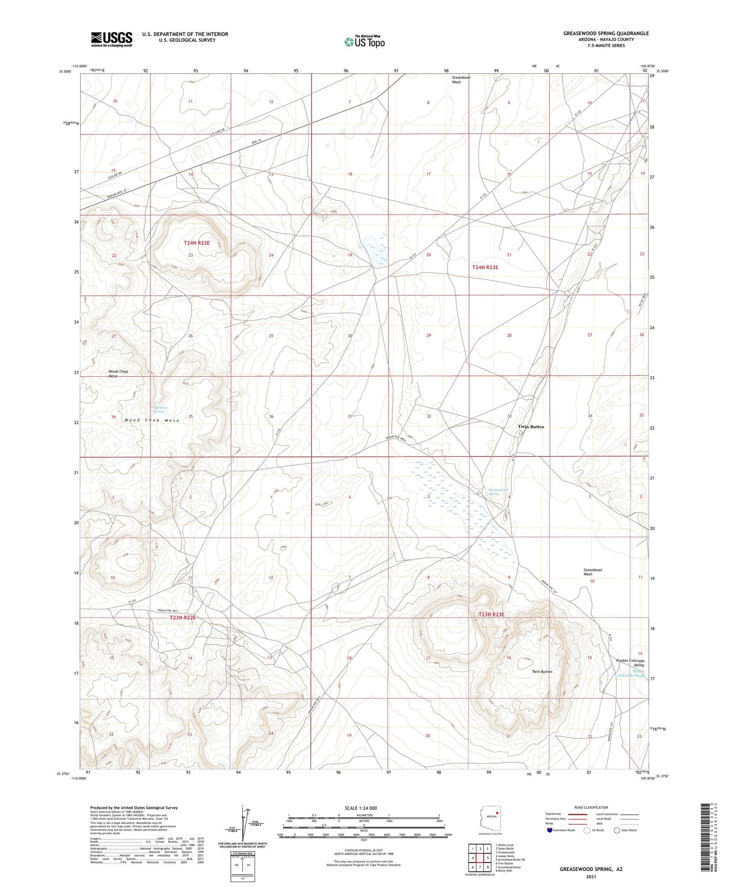 Greasewood Spring Arizona US Topo Map Image