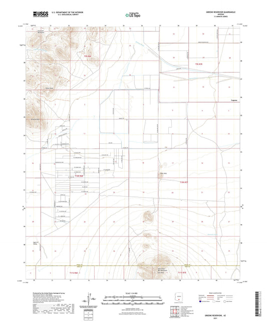 Greene Reservoir Arizona US Topo Map Image