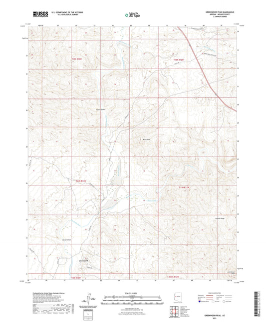 Greenwood Peak Arizona US Topo Map Image