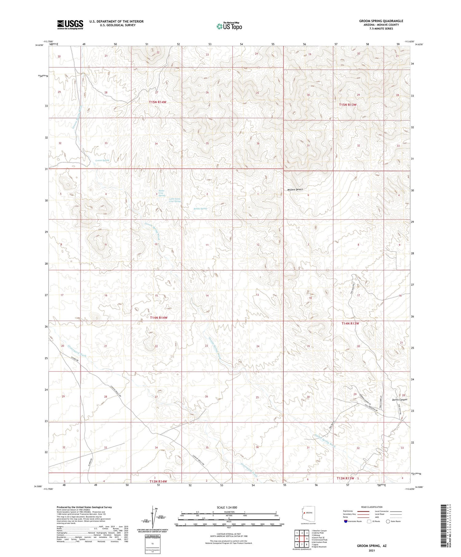 Groom Spring Arizona US Topo Map Image