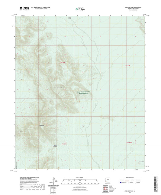 Growler Peak Arizona US Topo Map Image