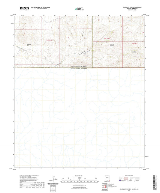 Guadalupe Canyon Arizona US Topo Map Image