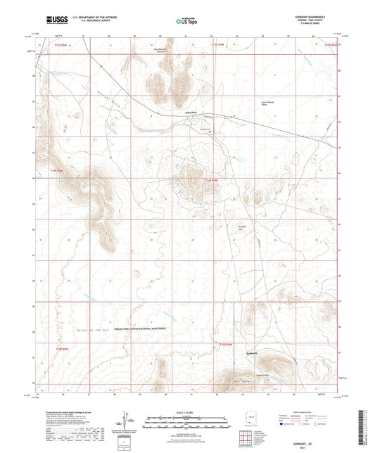 Gunsight Arizona US Topo Map Image
