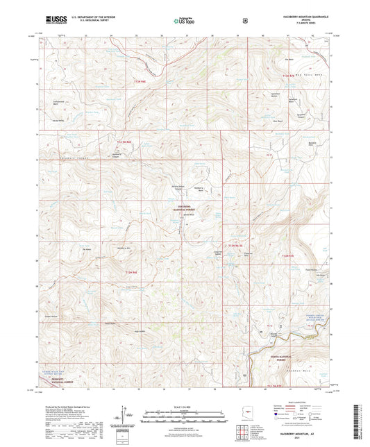 Hackberry Mountain Arizona US Topo Map Image