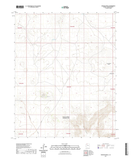Hancock Knolls Arizona US Topo Map Image