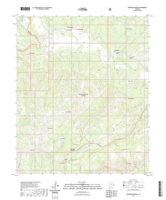 Hannagan Meadow Arizona US Topo Map Image