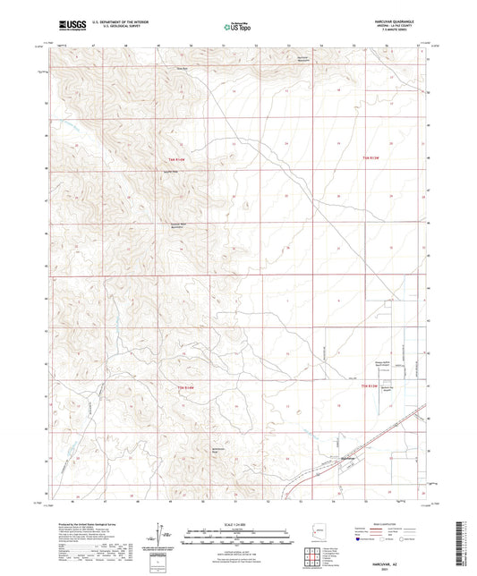 Harcuvar Arizona US Topo Map Image