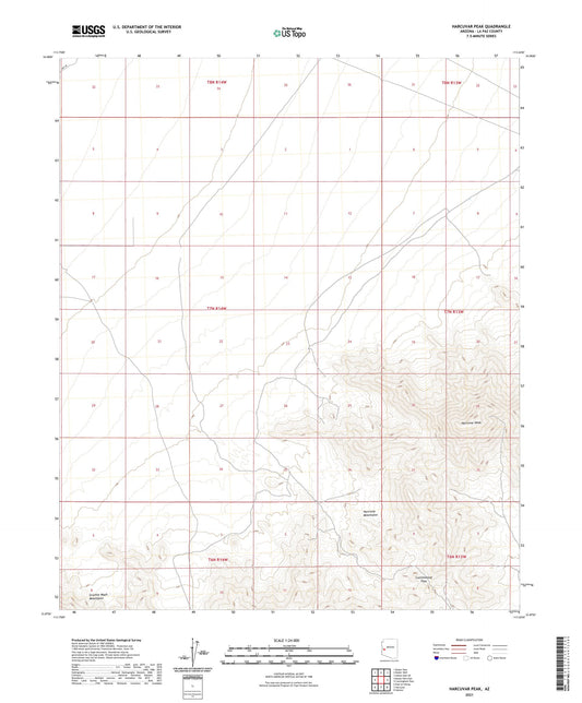 Harcuvar Peak Arizona US Topo Map Image