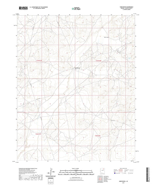 Hard Rocks Arizona US Topo Map Image