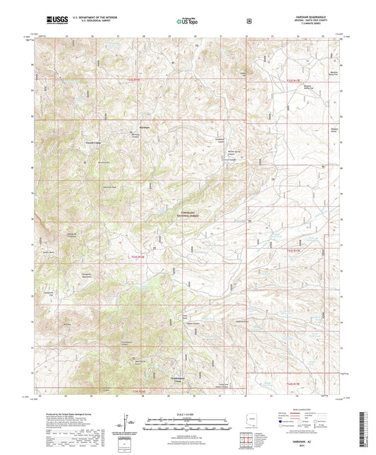 Harshaw Arizona US Topo Map Image