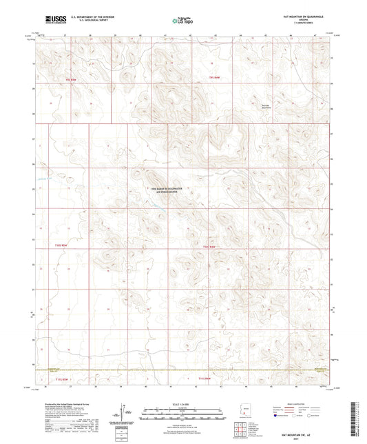 Hat Mountain SW Arizona US Topo Map Image