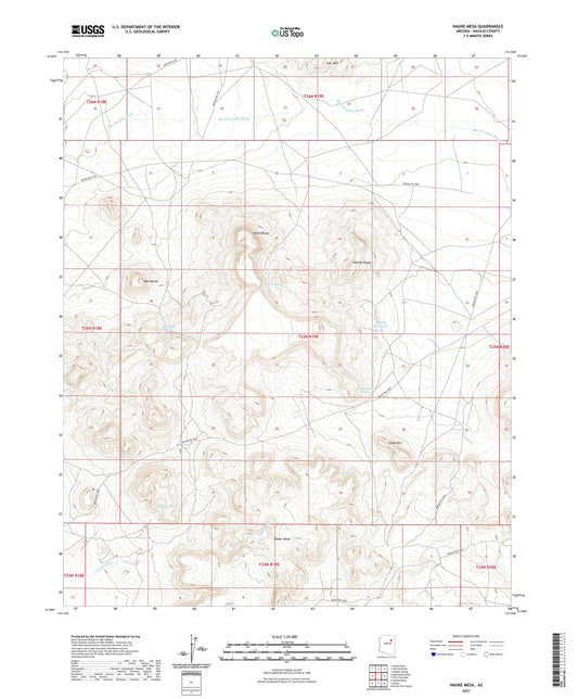 Hauke Mesa Arizona US Topo Map Image