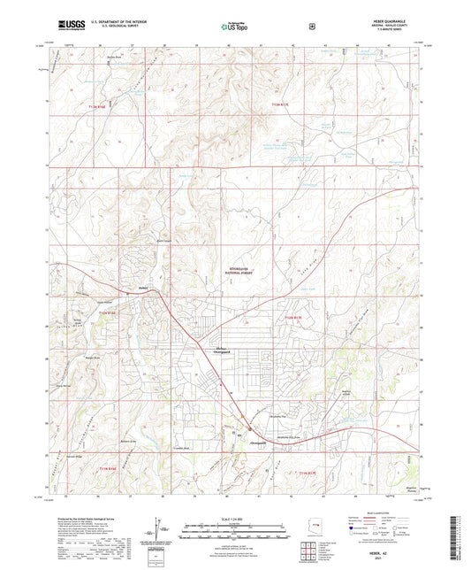 Heber Arizona US Topo Map Image
