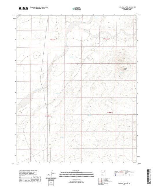 Hennessy Buttes Arizona US Topo Map Image