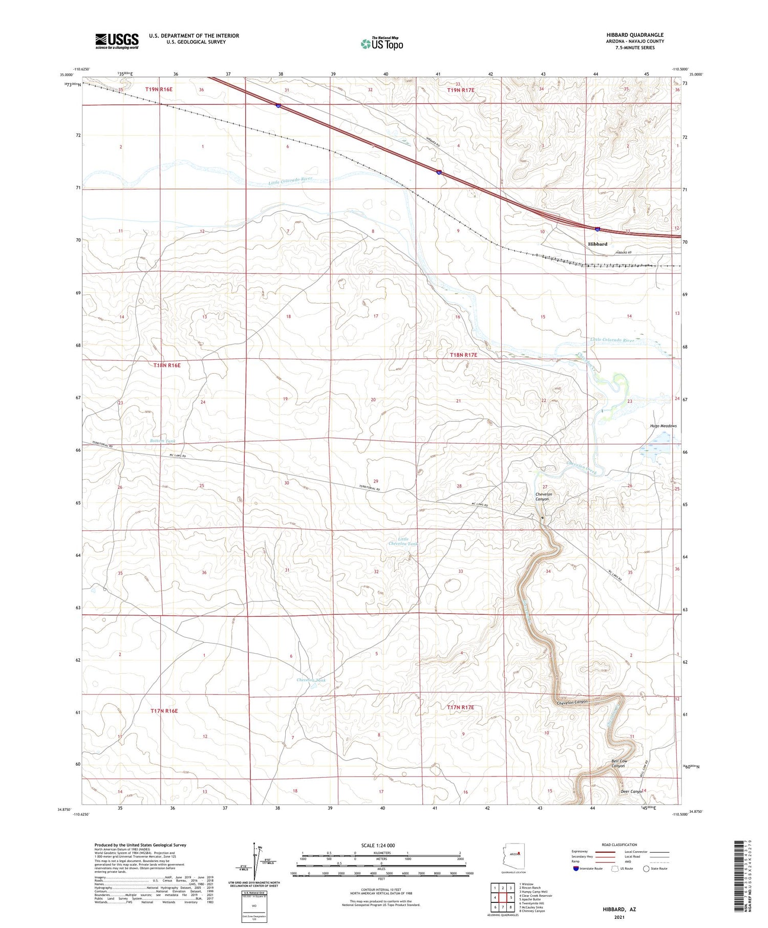 Hibbard Arizona US Topo Map Image