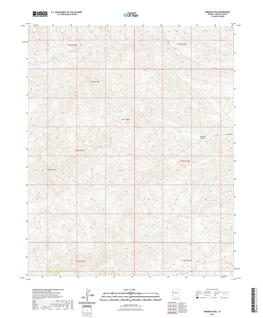 Hibernia Peak Arizona US Topo Map Image