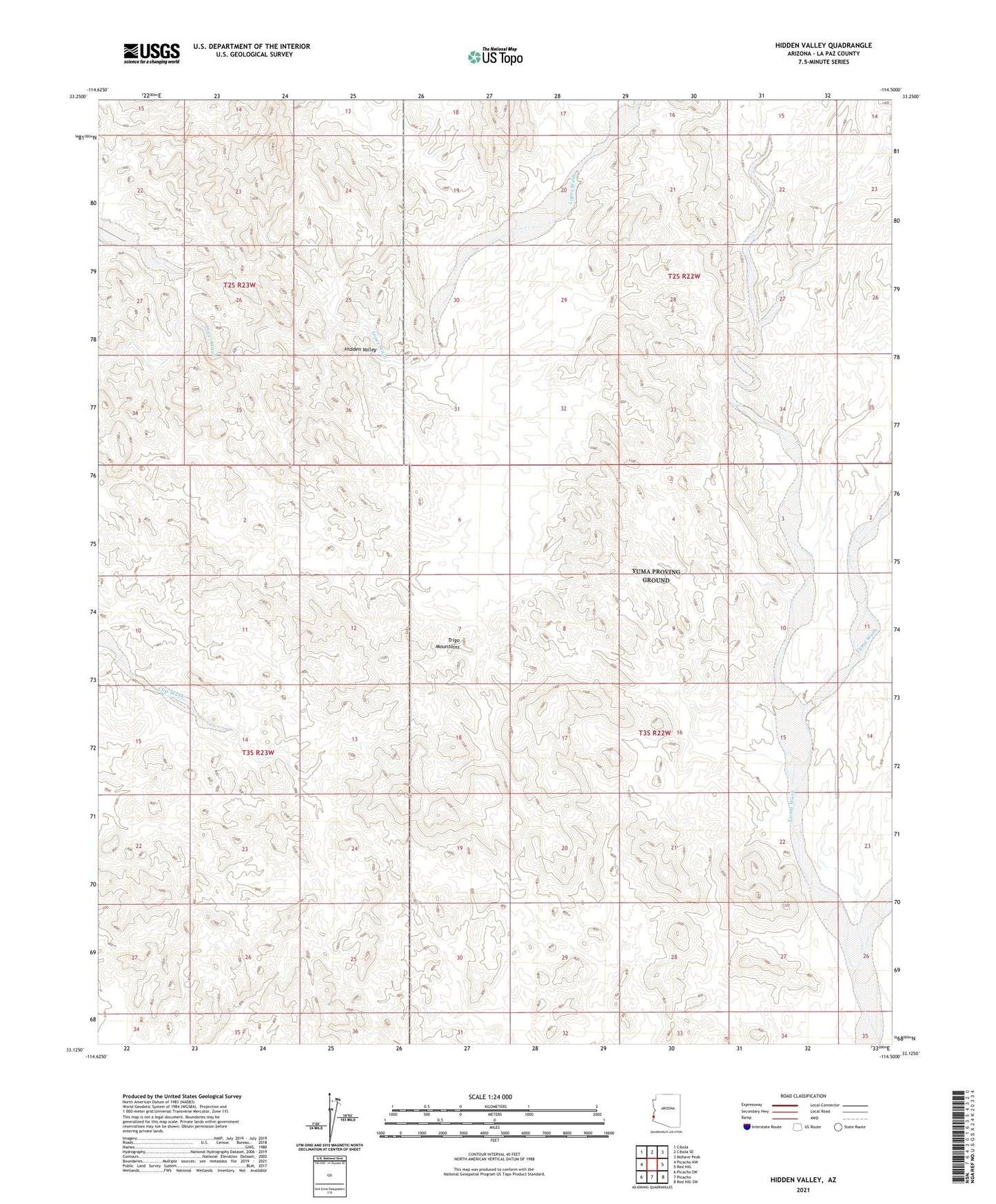 Hidden Valley Arizona US Topo Map Image