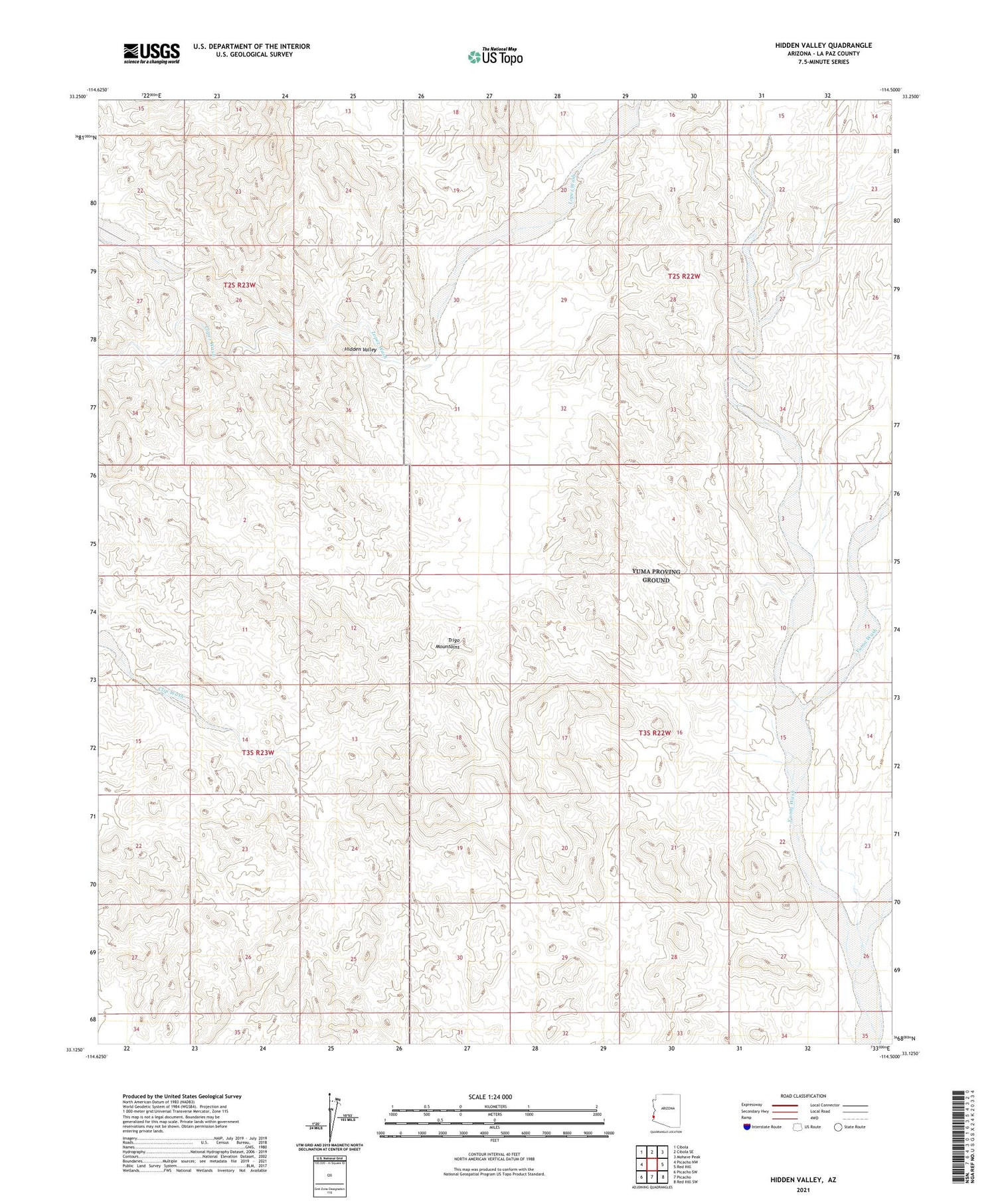 Hidden Valley Arizona US Topo Map Image