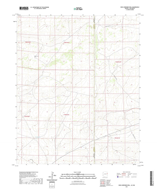 High Lonesome Well Arizona US Topo Map Image