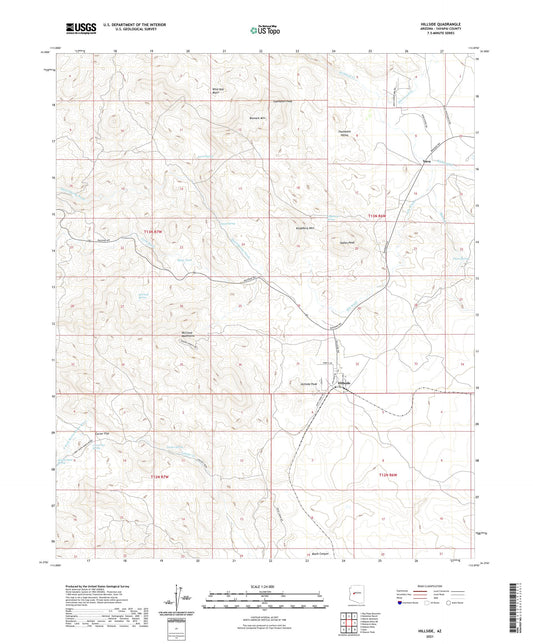 Hillside Arizona US Topo Map Image