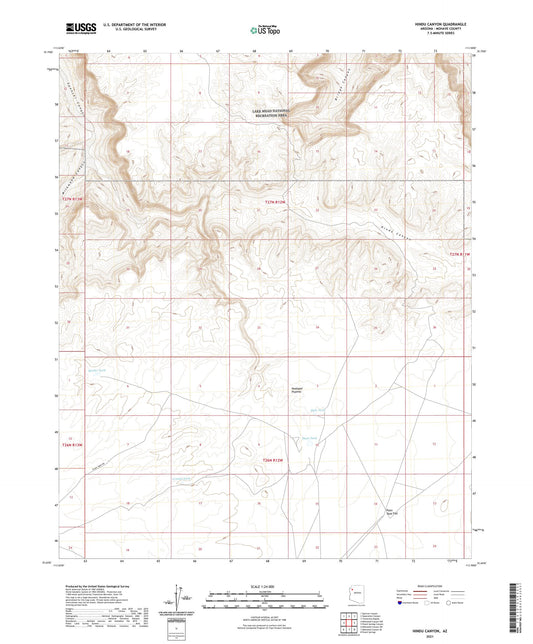 Hindu Canyon Arizona US Topo Map Image