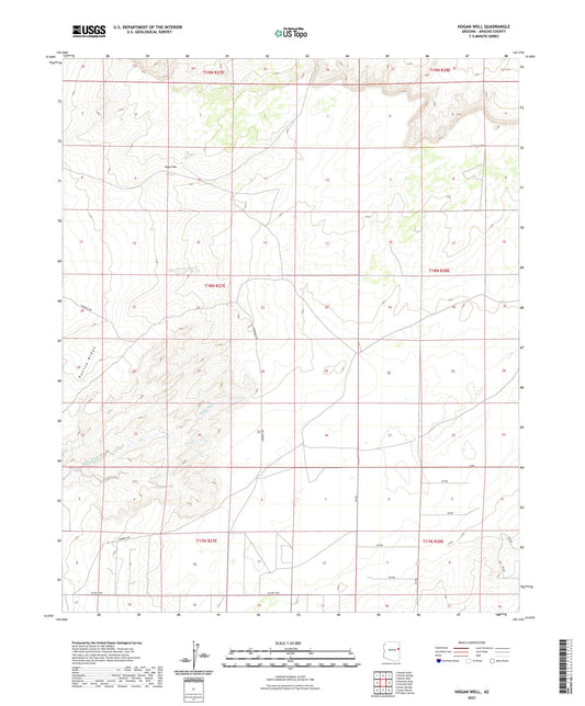 Hogan Well Arizona US Topo Map Image