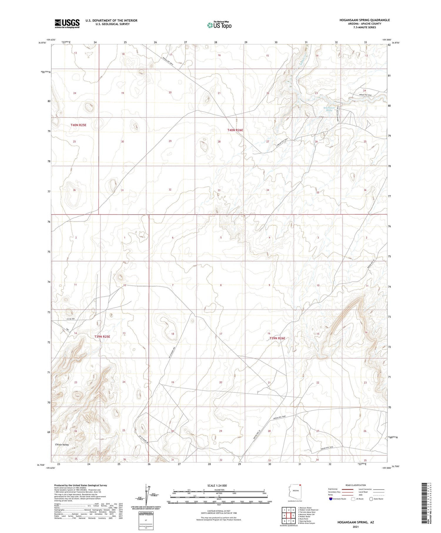 Hogansaani Spring Arizona US Topo Map Image