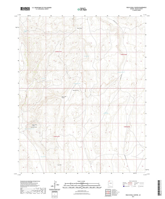 Hole-n-Wall Canyon Arizona US Topo Map Image