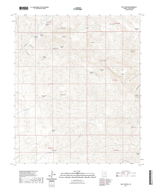Holy Joe Peak Arizona US Topo Map Image