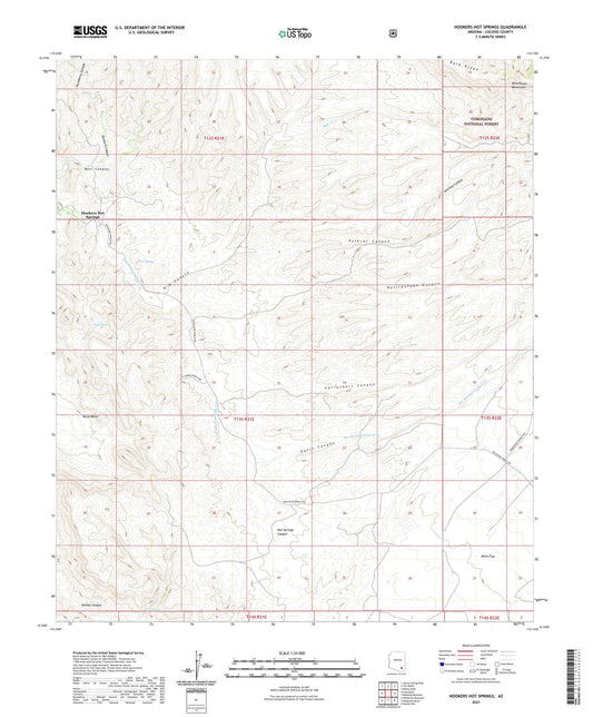 Hookers Hot Springs Arizona US Topo Map Image