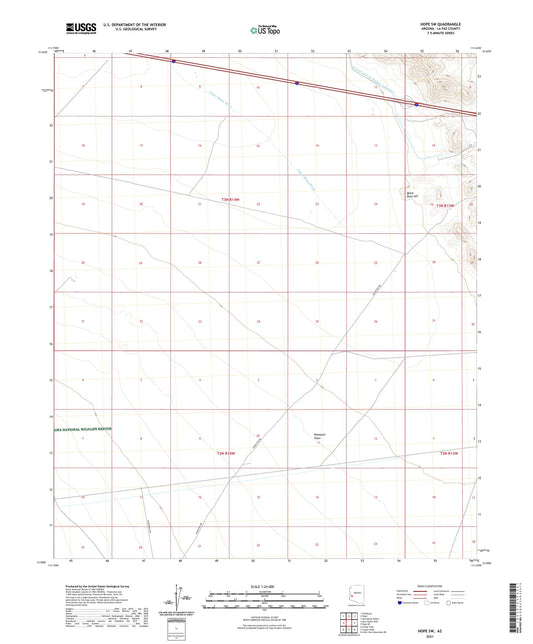 Hope SW Arizona US Topo Map Image