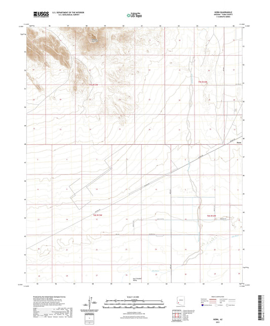 Horn Arizona US Topo Map Image