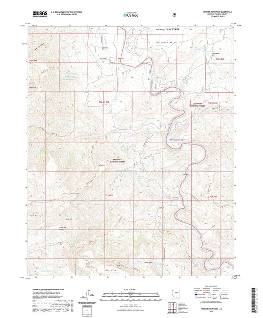 Horner Mountain Arizona US Topo Map Image
