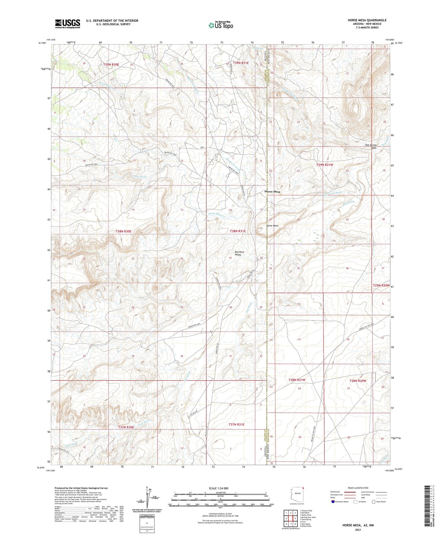 Horse Mesa Arizona US Topo Map Image