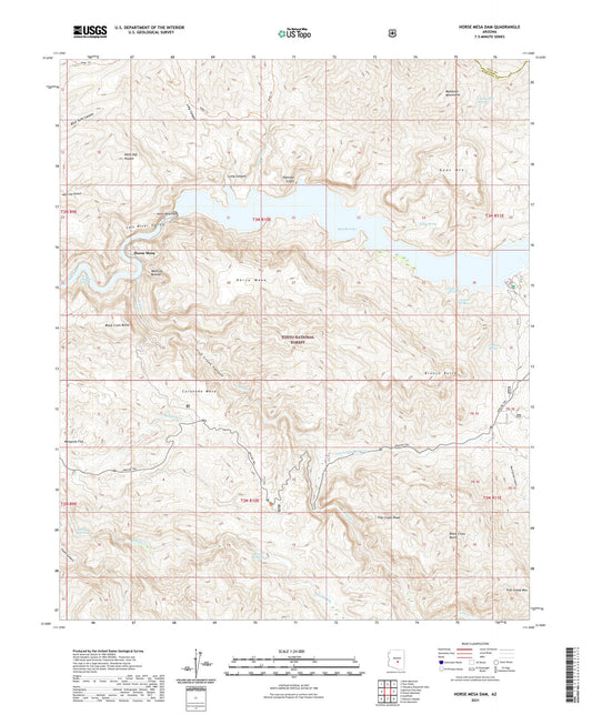 Horse Mesa Dam Arizona US Topo Map Image