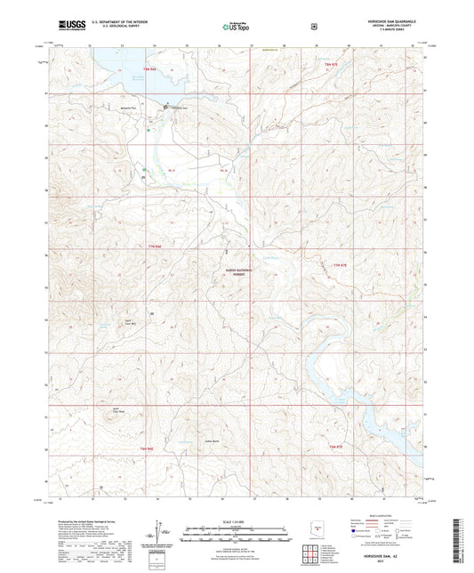 Horseshoe Dam Arizona US Topo Map Image