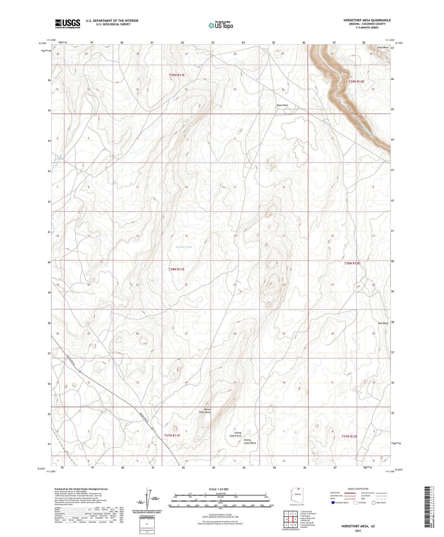 Horsethief Mesa Arizona US Topo Map Image