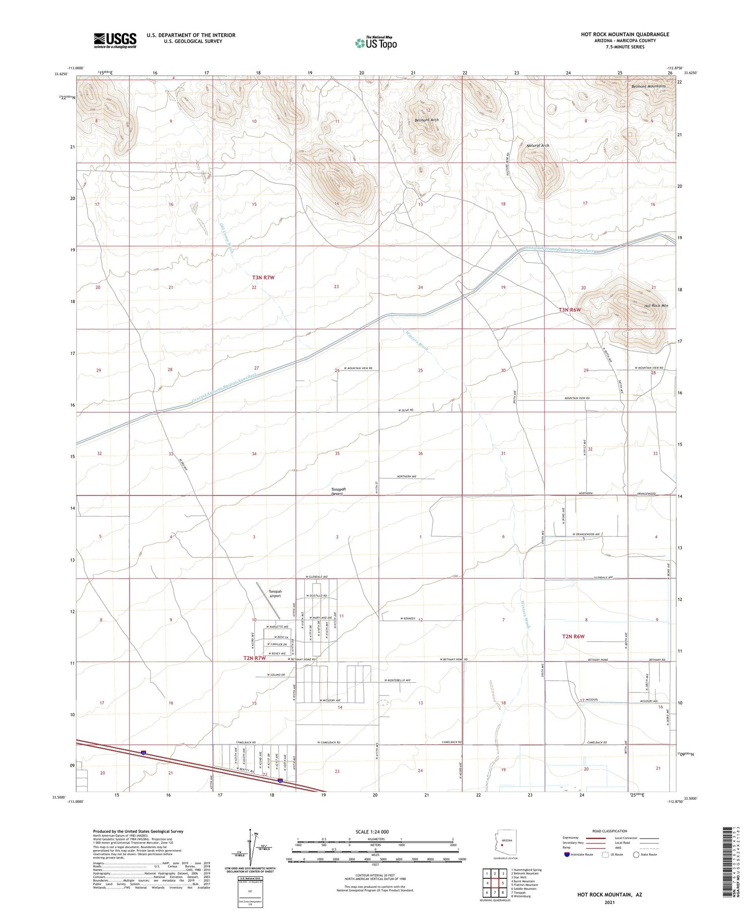 Hot Rock Mountain Arizona US Topo Map Image
